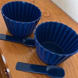 Set of 2 small  bowls and spoons for kids, 10oz.